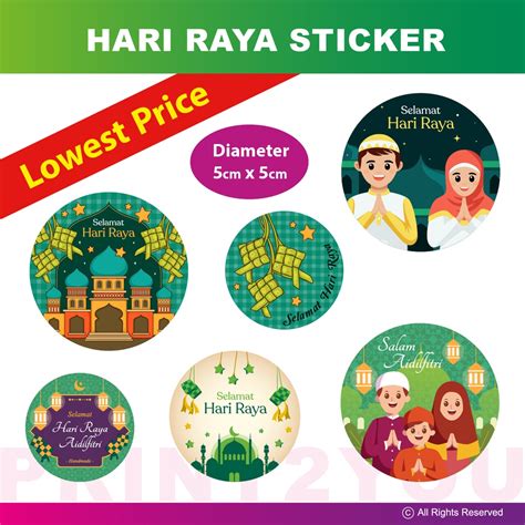 100pcs Hari Raya Stickers Mirrorkote Sticker Shopee Malaysia