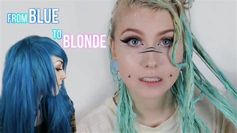 Ican rapid blue bleach powder white powder hair dye highlighting. FROM BLUE TO BLONDE | How I Bleach My Hair and keep it so ...