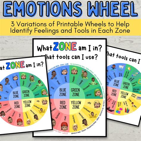 The Zones Of Regulation Printable Feelings Poster Emotions Wheel