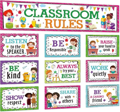 Classroom Rules Bulletin Board Set For Classroom Decorations Classroom Rules