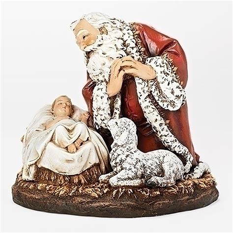 Kneeling Santa With Sleeping Baby Jesus