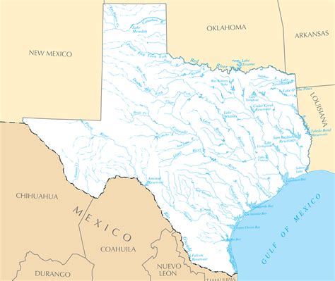 Texas Rivers And Lakes Mapsof Texas Lakes Map Printable Maps