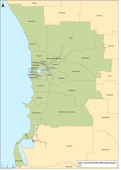 Map Of The Perth Metropolitan Region And Lga Boundaries Download