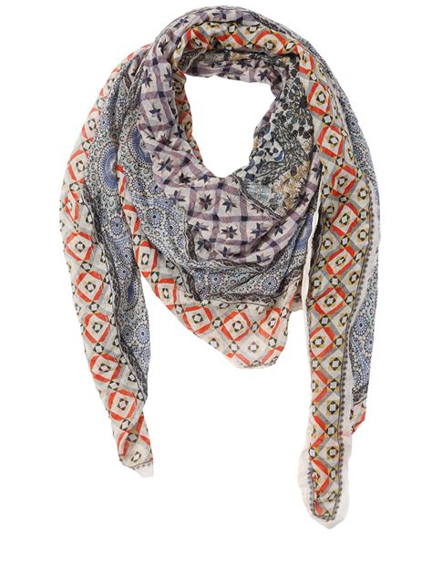 Faliero Sarti Printed Silk And Modal Blend Scarf In Multicolor Multi Lyst