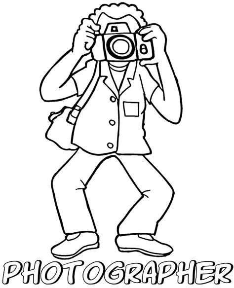 Photographer Printable Coloring Page For Kids