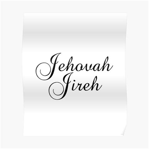 Jehovah Jireh The Lord Will Provide Christian Poster For Sale By