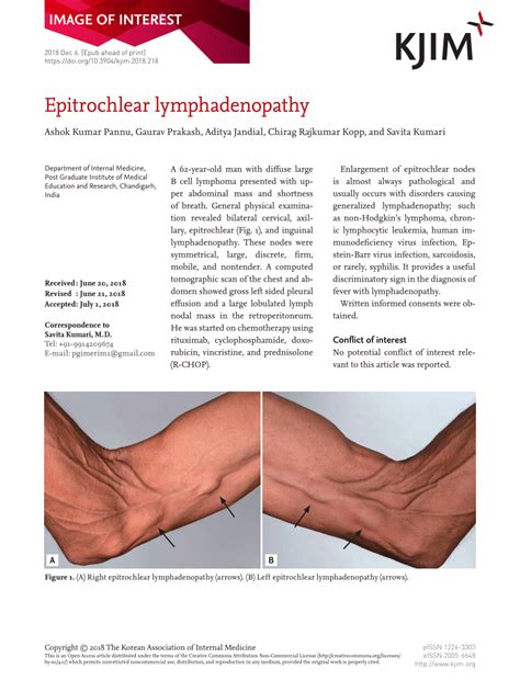 Pdf Epitrochlear Lymphadenopathy