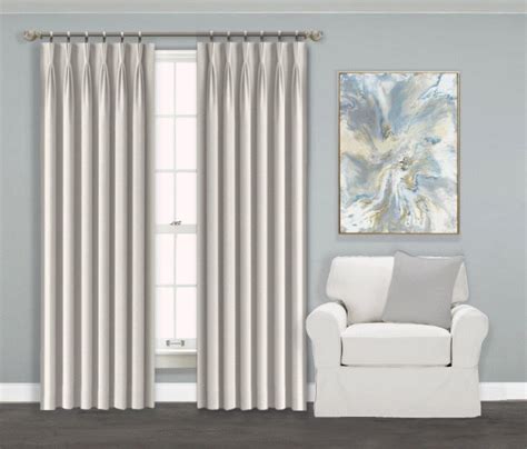 White Pinch Pleat Curtains Cotton Lined Set Of 2 Fan Pleat Etsy