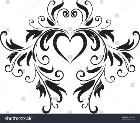 Abstract Black And White Heart Design Original Vector