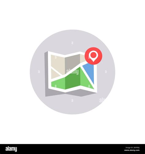 Mapa Con Icono De Localización En Fondo Blanco Aislado Eps 10 Vector