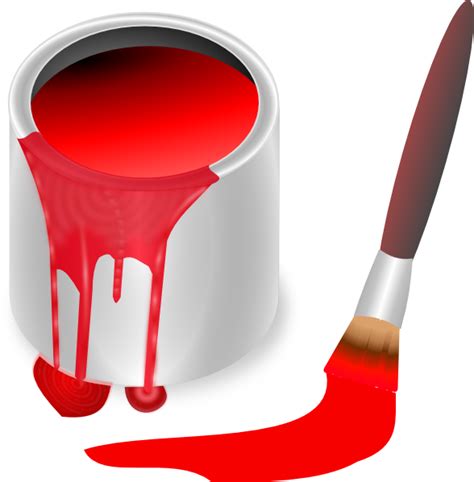 Red Paint Brush And Can Clip Art At Vector Clip Art Online