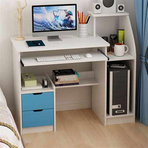 Podplugg Computer Desk With Drawer Shelf Office Home Modern Small Desk