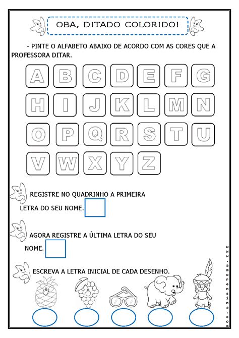 Escola Saber Atividades Português 1 Ano Alfabeto