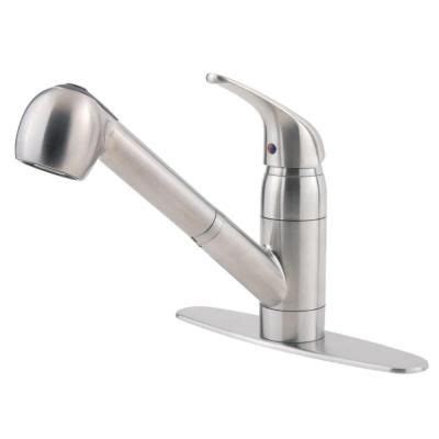 I was having trouble getting to and replacing the cartridge on my pfister faucet. Pfister Single-Handle Pull-Out Sprayer Kitchen Faucet in ...