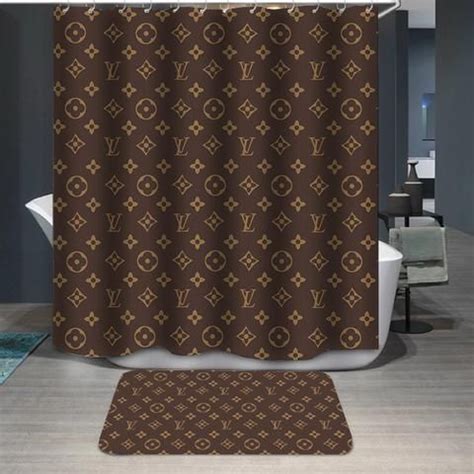 From 1959 louis vuitton revamped its signature monogram canvas to make it more useable for handbags, wallets and other leather accessories. Louis Vuitton Logo Pattern Custom Shower Curtain | Brown ...