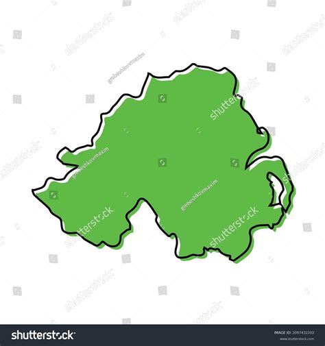 Simple Outline Map Northern Ireland Stylized Stock Vector Royalty Free