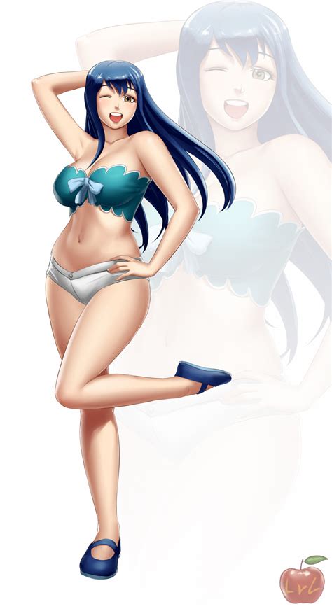 Lvl Sentrythe Wendy Marvell Fairy Tail Highres Girl Aged Up Apple Bare Shoulders