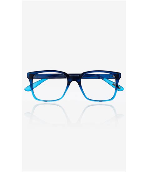 Lyst Express Blue Ombre Frame Clear Lens Glasses In Blue