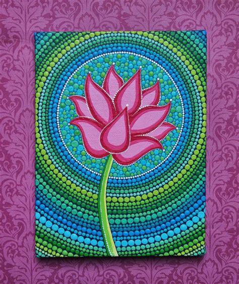 Elspeth Mclean Dot Art Painting Flower Painting Canvas Painting