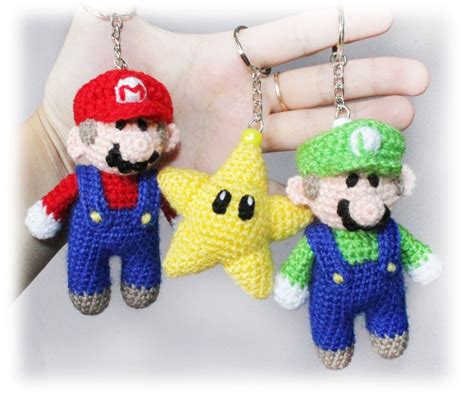 5 X Mario Characters Keychains Crochet Pattern Nintendo Etsy