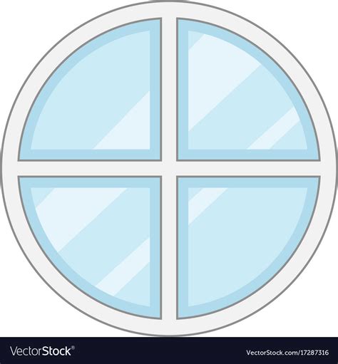 Round Window Frame Icon Cartoon Style Royalty Free Vector