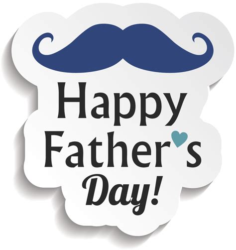 Beautiful Happy Fathers Day With Moustache Illustration Download Png