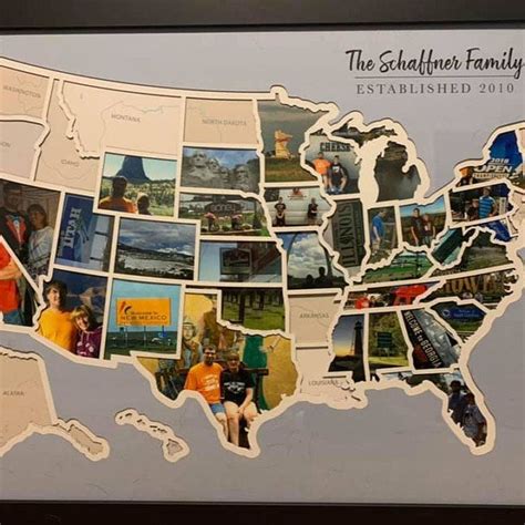 Personalized 50 States Photo Map A Unique Usa Travel Collage Etsy