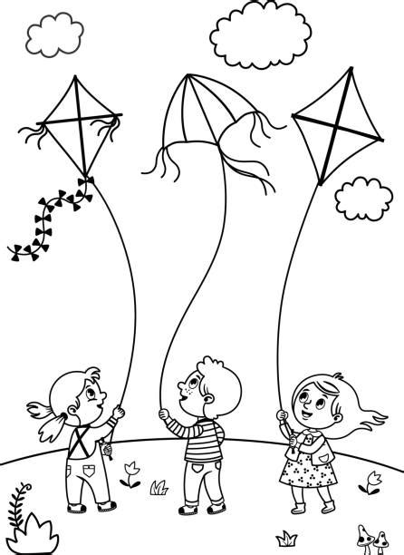 You will choose nice colors and make coloring for this coloring page called baby boy flying a kite. Boy Flying Kite Drawing Illustrations, Royalty-Free Vector ...