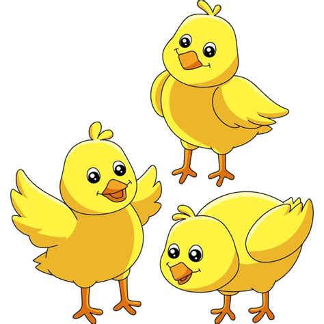 premium vector chicks cartoon colored clipart illustration