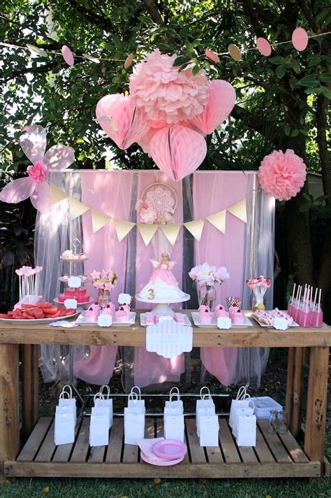 Karas Party Ideas Pink Fairy Themed Birthday Party With So Many