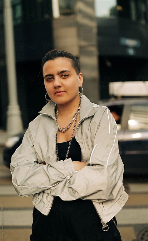 Young Lesbian Woman On The Street By Stocksy Contributor Alexey Kuzma Stocksy