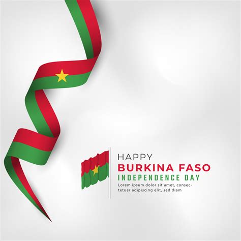Happy Burkina Faso Independence Day August 5th Celebration Vector