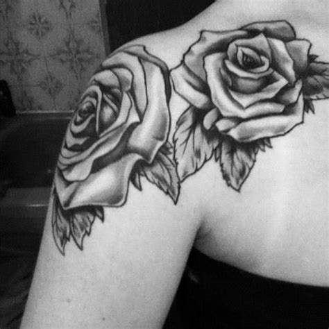 Our user dan uploaded this awesome black and white roses shoulder piece Black and white rose shoulder tattoo. | Tattoos ...