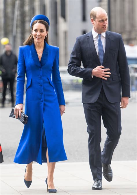 Kate Middleton Styled Her Cobalt Blue Coat Dress With Matching Fine Jewelry