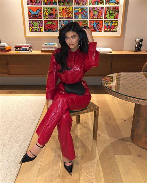 Kylie Jenner In Red Msgm Leather Out Instagram