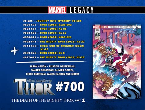 Marvel Legacy Numbering Guide For Thor 700 Stay Third Eye Comics