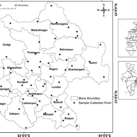 location map of surguja district in chhattisgarh india download scientific diagram
