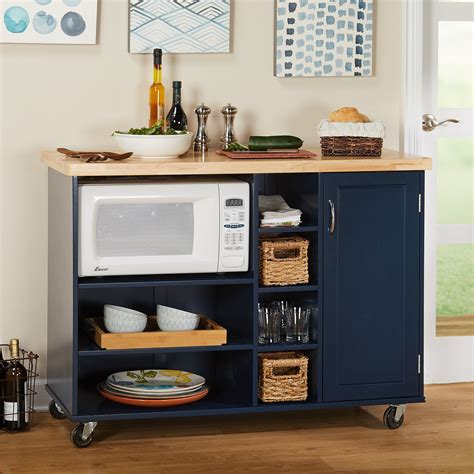 Simple Living Rolling Galvin Microwave Storage Cart On Sale