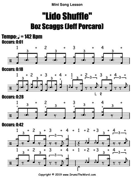 Lido Shuffle Boz Scaggs Free Pdf Drum Sheet Music And Drum Notation