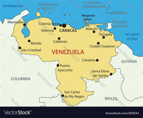 Bolivarian Republic Of Venezuela Map Royalty Free Vector