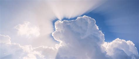 Sun Shining Through The Heavenly Beautiful Clouds Stock Photo Image