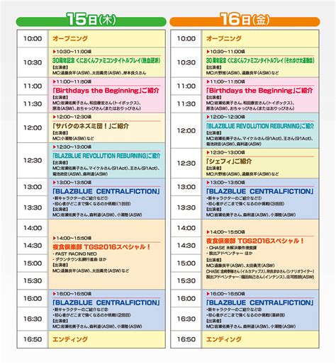 Arcsys Tokyo Games Show 2016 Schedule Rblazblue
