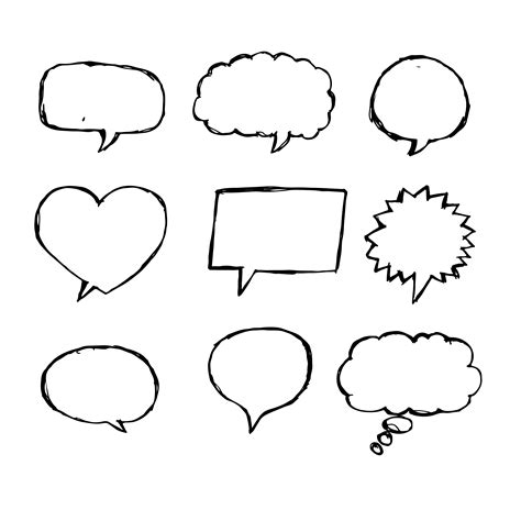 Speech Bubble Sketch Hand Drawn 638737 Vector Art At Vecteezy