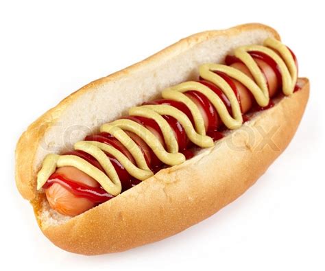 Hot Dog With Ketchup And Mustard On Stock Image Colourbox