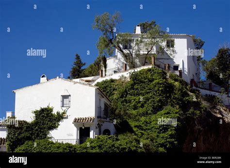 Whitewashed Spanish Houses Mijas Pueblo Costa Del Sol Andalucia