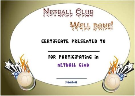 20 Netball Certificates Very Professional Certificates To Recognize