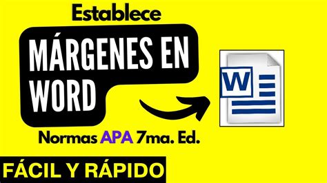 CÓmo Establecer Los MÁrgenes En Word SegÚn Normas Apa 7ma SÉptima