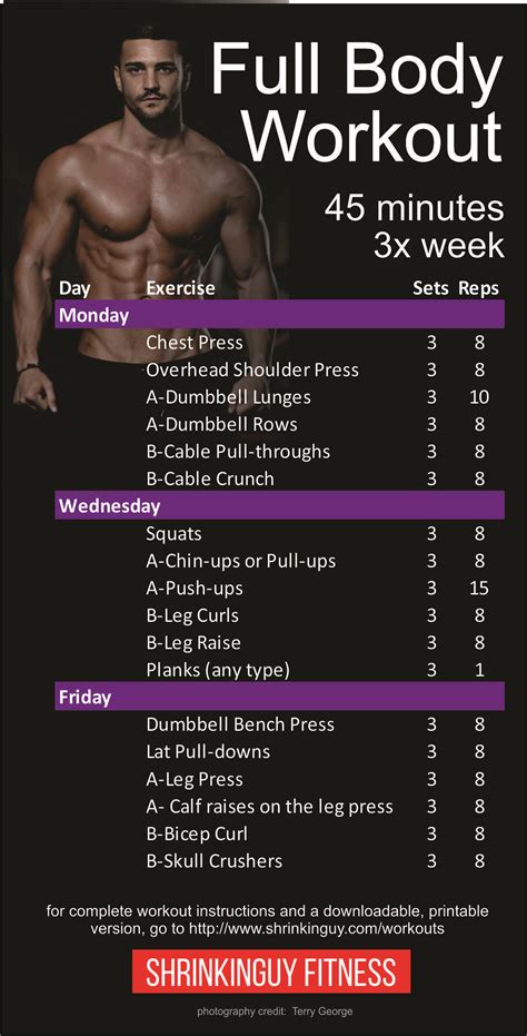 This Is A Balanced 3 Day A Week Full Body Workout Routine Each