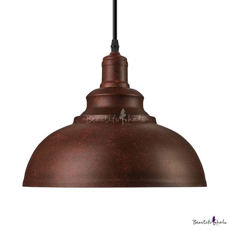 Retro Antique Copper Led Pendant Light With Dome Shape