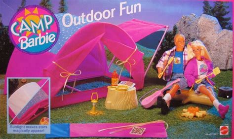 Camp Barbie Outdoor Fun Playset Tent Wlight Up Stars On The Roof A
